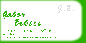 gabor brkits business card